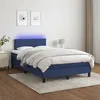 Image de vidaXL Boxspring met matras en LED stof blauw 120x200 cm3132987