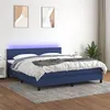 Image de vidaXL Boxspring met matras en LED stof blauw 180x200 cm3133019