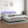 Image de vidaXL Boxspring met matras en LED stof lichtgrijs 200x200 cm3133021