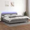 Image de vidaXL Boxspring met matras en LED stof donkergrijs 200x200 cm3133022