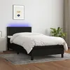 Image de vidaXL Boxspring met matras en LED stof zwart 90x200 cm3133047