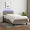 Image de vidaXL Boxspring met matras en LED stof taupe 80x200 cm3133049