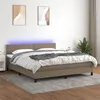 Image de vidaXL Boxspring met matras en LED stof taupe 180x200 cm3133097