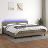 Image de vidaXL Boxspring met matras en LED stof taupe 200x200 cm3133105
