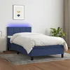Image de vidaXL Boxspring met matras en LED stof blauw 80x200 cm3133115