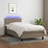 Image de vidaXL Boxspring met matras en LED stof taupe 100x200 cm3133137
