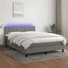 Image de vidaXL Boxspring met matras en LED stof donkergrijs 140x200 cm3133158
