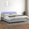 Image de vidaXL Boxspring met matras en LED stof lichtgrijs 200x200 cm3133181