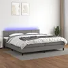 Image de vidaXL Boxspring met matras en LED stof donkergrijs 200x200 cm3133182
