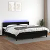Image de vidaXL Boxspring met matras en LED stof zwart 200x200 cm3133183