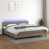 Image de vidaXL Boxspring met matras en LED stof taupe 200x200 cm3133185