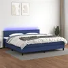 Image de vidaXL Boxspring met matras en LED stof blauw 200x200 cm3133187