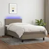 Image de vidaXL Boxspring met matras en LED stof taupe 90x190 cm3133201