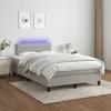 Image de vidaXL Boxspring met matras en LED stof lichtgrijs 120x200 cm3133221