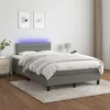 Image de vidaXL Boxspring met matras en LED stof donkergrijs 120x200 cm3133222