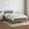 Image de vidaXL Boxspring met matras en LED stof taupe 120x200 cm3133225