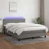 Image de vidaXL Boxspring met matras en LED stof donkergrijs 140x200 cm3133238