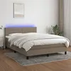 Image de vidaXL Boxspring met matras en LED stof taupe 140x200 cm3133241