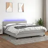 Image de vidaXL Boxspring met matras en LED stof lichtgrijs 160x200 cm3133245