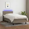 Image de vidaXL Boxspring met matras en LED stof taupe 80x200 cm3133273