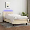 Image de vidaXL Boxspring met matras en LED stof cràmekleurig 100x200 cm3133298