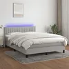 Image de vidaXL Boxspring met matras en LED stof lichtgrijs 140x200 cm3133317