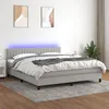 Image de vidaXL Boxspring met matras en LED stof lichtgrijs 180x200 cm3133333