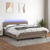 Image de vidaXL Boxspring met matras en LED stof taupe 180x200 cm3133337