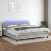 Image de vidaXL Boxspring met matras en LED stof lichtgrijs 200x200 cm3133341