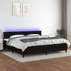 Image de vidaXL Boxspring met matras en LED stof zwart 200x200 cm3133343