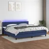 Image de vidaXL Boxspring met matras en LED stof blauw 200x200 cm3133347