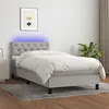Image de vidaXL Boxspring met matras en LED stof lichtgrijs 80x200 cm3133349