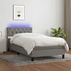 Image de vidaXL Boxspring met matras en LED stof donkergrijs 80x200 cm3133350