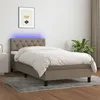 Image de vidaXL Boxspring met matras en LED stof taupe 80x200 cm3133353
