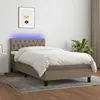 Image de vidaXL Boxspring met matras en LED stof taupe 90x190 cm3133361