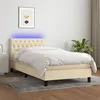 Image de vidaXL Boxspring met matras en LED stof cràmekleurig 90x190 cm3133362