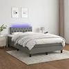 Image de vidaXL Boxspring met matras en LED stof donkergrijs 120x200 cm3133382