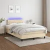 Image de vidaXL Boxspring met matras en LED stof cràmekleurig 120x200 cm3133386