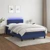 Image de vidaXL Boxspring met matras en LED stof blauw 120x200 cm3133387