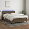 Image de vidaXL Boxspring met matras en LED stof donkerbruin 140x190 cm3133392