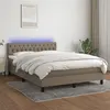 Image de vidaXL Boxspring met matras en LED stof taupe 140x190 cm3133393