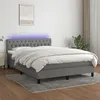 Image de vidaXL Boxspring met matras en LED stof donkergrijs 140x200 cm3133398