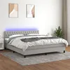 Image de vidaXL Boxspring met matras en LED stof lichtgrijs 180x200 cm3133413