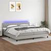 Image de vidaXL Boxspring met matras en LED stof lichtgrijs 200x200 cm3133421