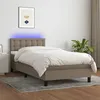 Image de vidaXL Boxspring met matras en LED stof taupe 80x200 cm3133433