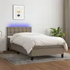 Image de vidaXL Boxspring met matras en LED stof taupe 80x200 cm3133449