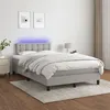 Image de vidaXL Boxspring met matras en LED stof lichtgrijs 120x200 cm3133461