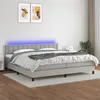 Image de vidaXL Boxspring met matras en LED stof lichtgrijs 200x200 cm3133501