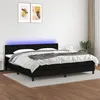 Image de vidaXL Boxspring met matras en LED stof zwart 200x200 cm3133503
