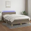 Image de vidaXL Boxspring met matras en LED stof taupe 140x200 cm3133561